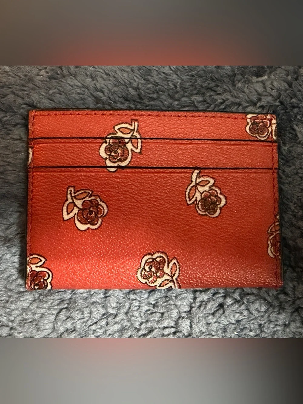 Vintage Coach Sienna Rose Print Flat Card Case